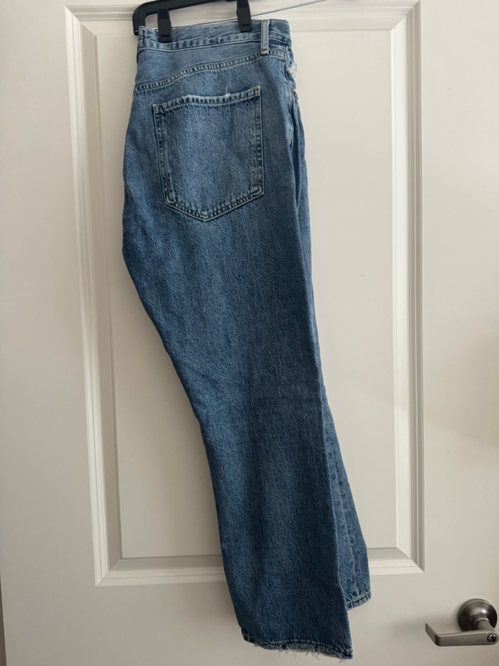 AGOLDE Riley Cropped Slim Straight Jeans Size 31 Vintage Wash Distressed